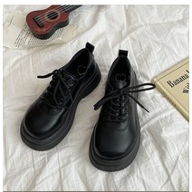 둥근코 레트로 하이틴룩 y2k룩 로퍼 옥스포드 단화 끈 통굽 10대