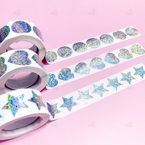 선물포장 청첩장 쿠키박스 반짝이 씰 스티커 1롤, A원