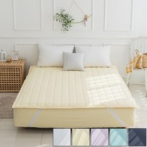 숙면에 눕다 고정밴드 알러지케어 순면 누빔 항균 침대패드 SS Q 슈퍼싱글 퀸, 옐로우