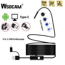 배관 내시경카메라 관로 누수 탐지기 wsdcam 7mm usb 미니 캠코더 ip67, 3.5m, 소프트 와이어