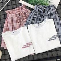 가바바 여성 트레이닝복세트 체크패턴 심플 여름 트레이닝복세트 G44995