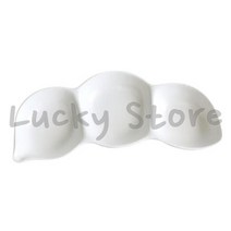 3칸 종지 소스 초장 간장 소금 양념 접시 그릇 반찬그릇 멜라민 3절 한식 일식 횟집 - 나눔접시 3칸접시 앞접시 소스기 한정식 업소용 식당 국내산 매트 타원형 찬기 식기 3구, 매트 타원 3칸종지, 크림