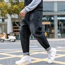 남자 빅 사이즈 데님 팬츠 네이비 워싱