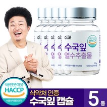 수국잎 추출물 분말가루 뭉친 정 캡슐 식약처인정 효능 추천 알레, 60정, 5개