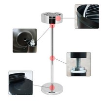 키친프리 스테인레스 야외용 스탠드 재떨이, 실버, 1개