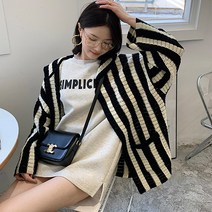 이노뱅크 세로 스트라이프 후드 가디건 INO352A
