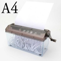 수동 핸디슈레더 A4종이 영수증 파쇄기 스트랩 분쇄기, 검은색