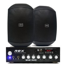 REX REX202 미니앰프 2채널 200W, rex202 + b245 스피커 블랙(2개)