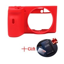카메라 케이스 Sony A6600 카메라 커버 실리콘 케이스 소프트 가방 ICLE-6600 보호 스킨 파우치 + 강화 유, 03 Red