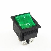 토글스위치 전등 전자식 전원래칭 로커 스위치 전원 스위치 I/O 4 핀 조명 16A 250VAC 20A 125VAC KCD4, 01 green