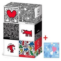 한예지 키스해링 오리지날 미니 미용티슈(정사각) 250매*6입*1pack+여행용티슈 40매