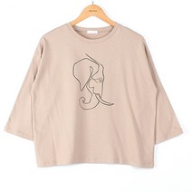 빼빼 여성용 코끼리 프린팅 8부소매 티셔츠