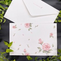 [조앤새미] 핑크장미 청첩장봉투 10매 by 애뽈작가 일러스트 봉투 invitation card envelope 스몰웨딩/셀프청첩장