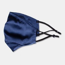 귀편한마스크 100 더블 실크 페이스 마스크 조절 가능한 여성 소프트 입 PM2.5 커버 필터 용지 포함, 8Y, navy