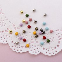 짱패브릭 인형옷부자재)(5개) 4mm 금속칼라콩단추, 엔틱