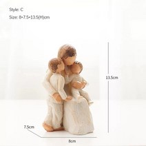 인테리어 소품 조형물 MGT 북유럽 스타일의 사랑 가족 수지 그림 입상 장식품 가족 행복한 시간 가정 장식 공예품 가구 카페 홈인테리어, C