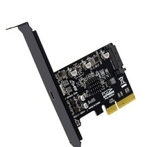 Usb pcie 카드 유형 c pci-express 4x-usb 3.2 gen 2x2(20gbps) asm3242 칩셋(windows 810linux용), 검은색