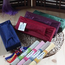 오색국수 / 국사보자기 포장 / 화이트박스 [400g] 답례품, 04. 오색국수 400g (보자기/카키색), 1개