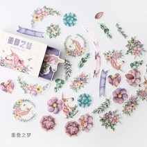 다꾸 40 개/갑 숲 원더 랜드 종이 스티커 장식 Diy 명반 일기 스크랩북 라 Kawaii 편지지, [12] L