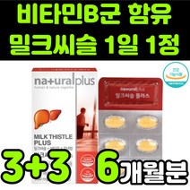 내츄럴 플러스 밀크씨슬 밀크시스 milk thistle 실리마린 silymarin complex 밀크티슬 밀크씨유 시리마린 플러스 추출물 비타민B 복합체 판토텐산 아연 직장인 추천, 6박스(6개월분)