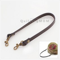 [퀼팅맘] 미니 가죽 스트랩 가방 끈(35cm), [앤틱] 블랙