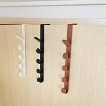 무타공 5단 도어후크 문걸이 후크 모자/가방/옷걸이, 방문 도어후크걸이_5단(흰색)