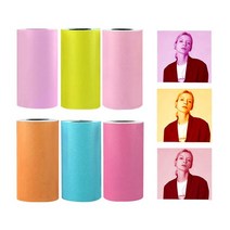 CD/미디어용라벨지 파일철라벨 라벨제작 의류라벨 면라벨 가격표 6pcs 롤 감열지 57 x 30mm 인쇄용 스티커 용지 감열지 주변 프린터 용 자체 접착 paperang, 6가지 색상