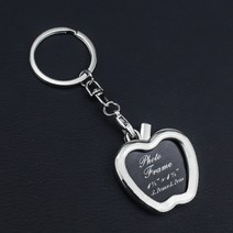 납골당액자 추모 영정사진 미니 수목장 장식 비석 합금 삽입 사진 프레임 열쇠 고리 연인 로고 펜던트 여자 친구 선물용 홈 1PC, 3.Apple 1PCS