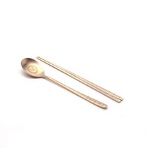 (kgt-56)거창유기 수저 1인용 (조각) 세트//방짜유기/놋수저, 1개