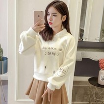 L.ONLINE SHOP여성 기모 후드티 맨투맨 겨울 자수 레터링 학생 DB27 후드티 후드집업 후드코트 힙합패션