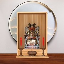 불교예배 제단 불상 공양대 부처님 캐비닛 벽걸이형, 22인치 원목색