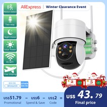 태양광 패널 인버터 설치 태양열 2MP 감시 CCTV 전지 플러스 야외 PIR 와이파이 카메라 IP66 C ner s 감지 풀 컬러 충전 배터리, CAMERA
