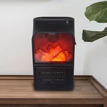 작은 휴대용 세라믹 공간 히터 전기 팬 서 모스 탯 컨트롤 벽난로 현실적인 불꽃 900W, EU, EU, 1개