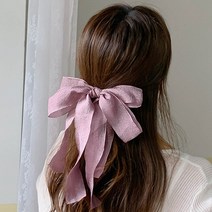 온리정 러블리 쉬폰 왕 리본 헤어핀 리본 자동핀