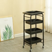 피부샵 미용실 염색방 트레이 츄레이 미용실작업대 경대 이동식 바퀴 트롤리, C, 1개