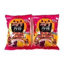 오리히로 푸른과 곤약 젤리 해피 할로윈 포도 + 오렌지 12 개 입 × 2 봉지 세트