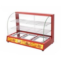 족발 온장고 전기 대형 쇼케이스 푸드 워머 보온 진열, 3단 곡선형 레드 1200w