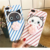 고양이 발바닥 모찌 케이스 젤리케이스 아이폰6/6S플, 핑크, 없음