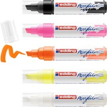 에딩 Edding 5000 아크릴 마커 와이드 - 화이트 방수 페인트 1개 끌 펜촉 5-10mm 캔버스 아트지 및 나무에 그리기 위한 펜 자갈용 297223, 28: Set of 5 - Multicolored