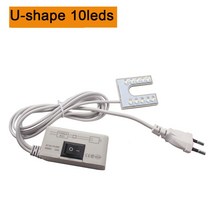 조명 산업용 10 20 30 LED 재봉틀 라이트 자석 장착베이스 구즈넥 램프 모든, 01 AC85-265V EU Plug, [06] U shape 10leds