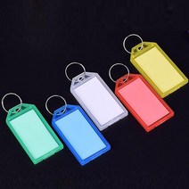 50 Pcs 다채로운 플라스틱 키 Fobs 수하물 ID 카드 이름 레이블 태그 링 체인 분류 버클 가방 펜 던 트, 단일옵션
