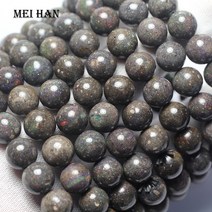 Meihan 천연 호주 블랙 오팔 라운드 보석 비즈 주얼리 만들기 DIY 팔찌, [08] 5-6mm-2 bracelet