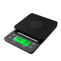 커피전자거을 핸드드립 고정밀 디지털 전자 저울 측정 도구 주방 저울 드립 저울 타이머, 블랙 5kg 0.1g
