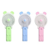 USB 휴대용 미니 핸드 곰돌이 선풍기, E곰돌이선풍기 핑크1+1