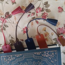 캐쥬얼 가죽 태슬 북마크, 다크브라운, 1개