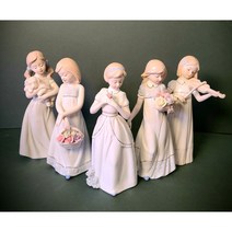 스페인디자인 감성 사랑스러운 꽃바구니 소녀5종 야드로 도자기장식품 피겨린 고급야드로 장식인형, 04.꽃바구니와 드레스소녀