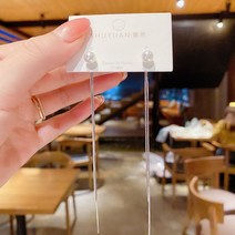 슈퍼 페어리 다이아몬드 긴 술 귀걸이 독특한 단순 지르콘 귀걸이 한국 동대문 여성 인터넷 기념 같은 귀걸이