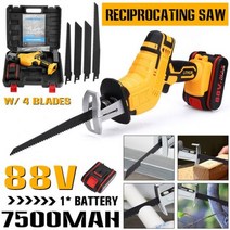 타정총 전기 전동 타카 네일건 타정기 Makita 18V 배터리 사용 충전식 휴대용 금속 목재 절단기 18V 왕복 톱 기계, CHINA, 88V 1 battery