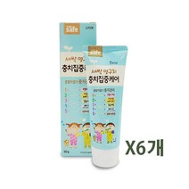 UNIQ&MALL 라이온 키즈앤 세이프 새싹영구치 충치집중치약 60g 어린이 키즈 치약, 6개
