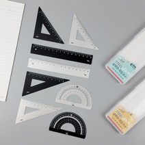 아이비스 40 스틸 삼각자 각도기 세트, 단품